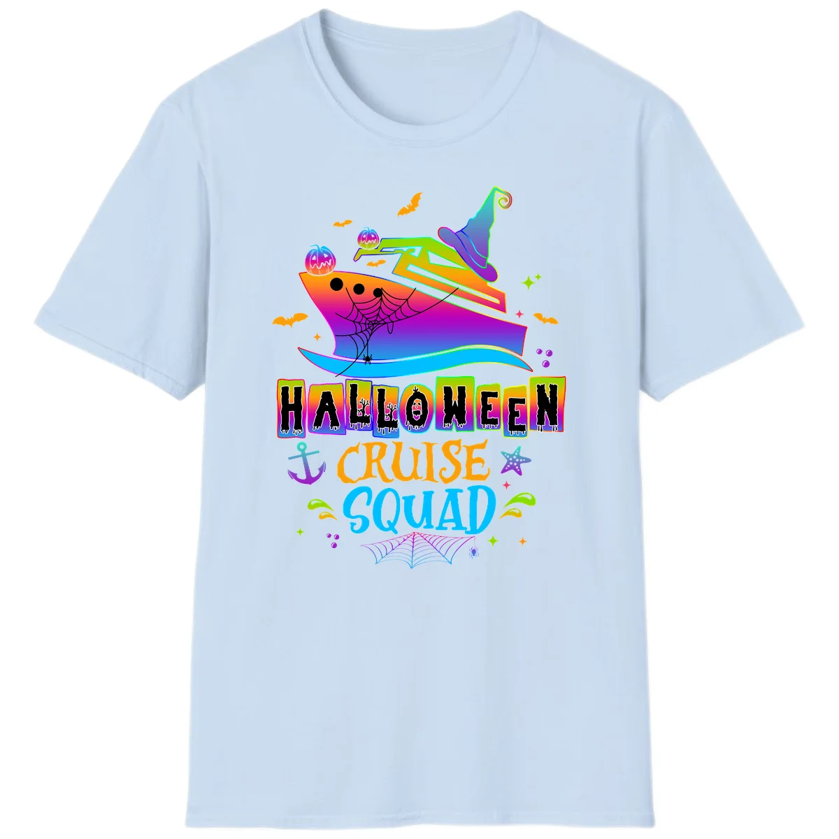 Halloween Cruise Squad T-Shirt in Light Blue