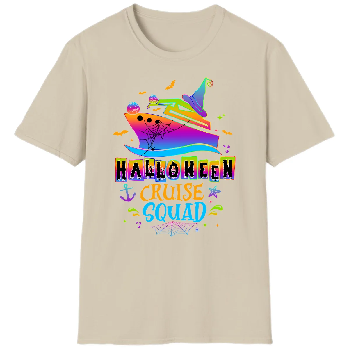 Halloween Cruise Squad T-Shirt in Sand