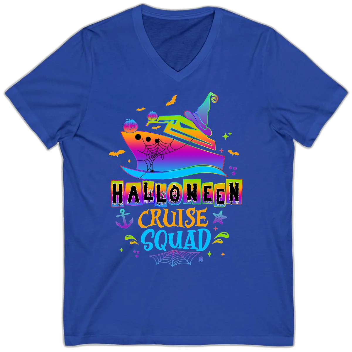 Halloween Cruise Squad V-Neck in True Royal