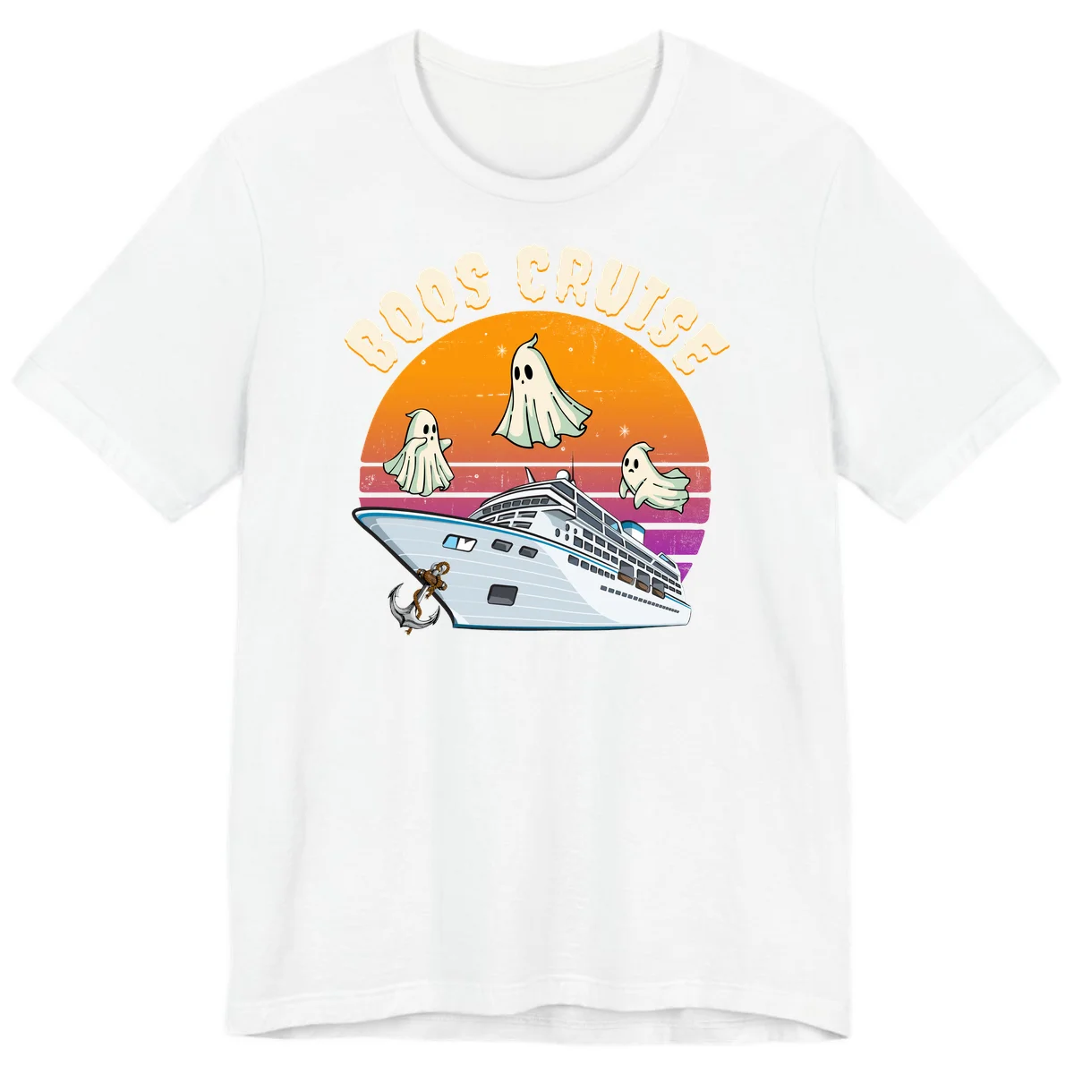 Boo Cruise Ship Ghost Halloween Premium T-Shirt in White