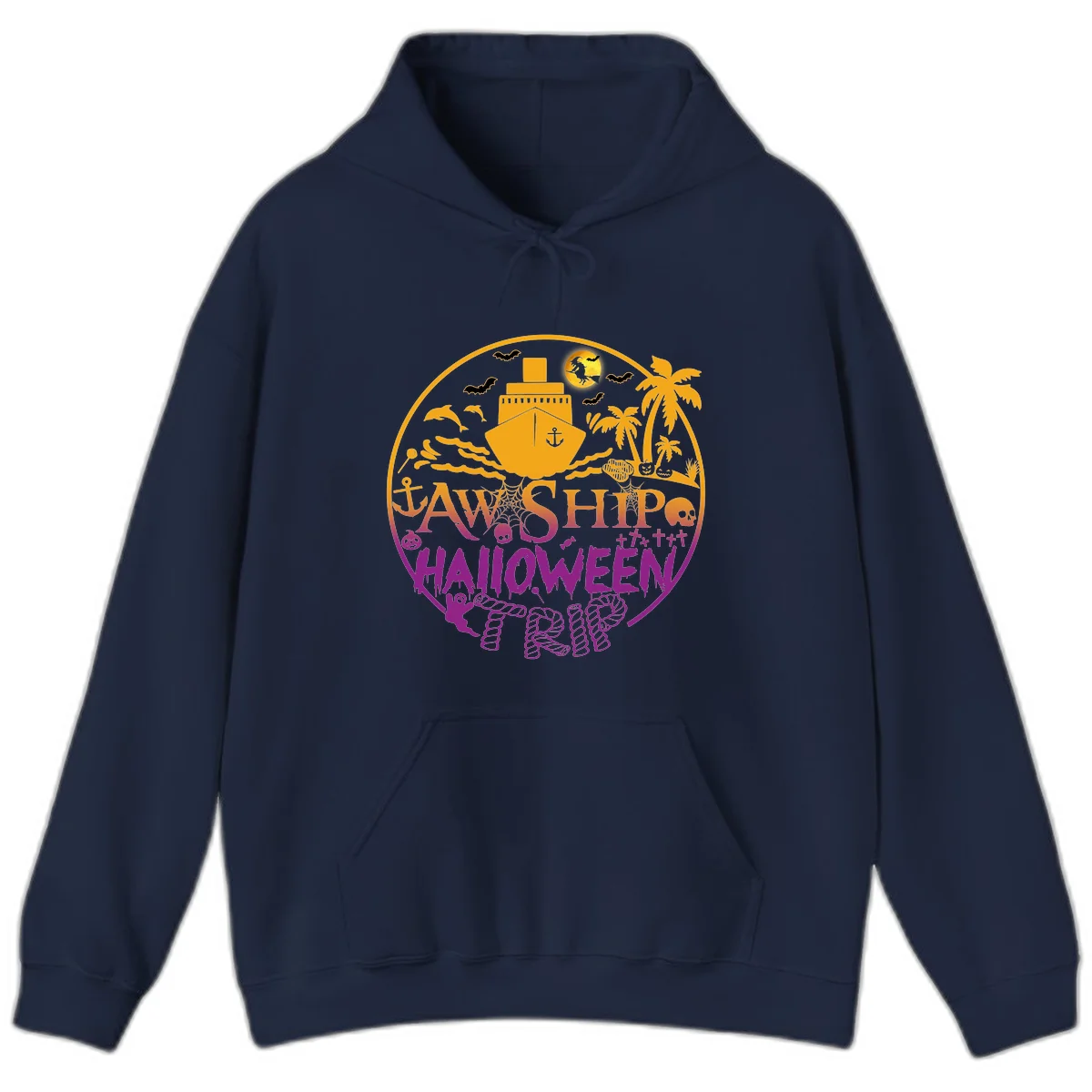Ship Halloween Cruise Hoodie in Navy