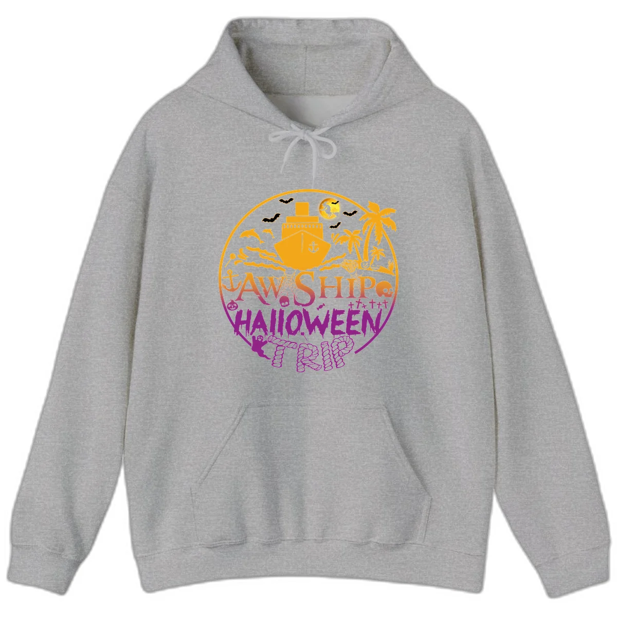 Ship Halloween Cruise Hoodie in Sport Grey