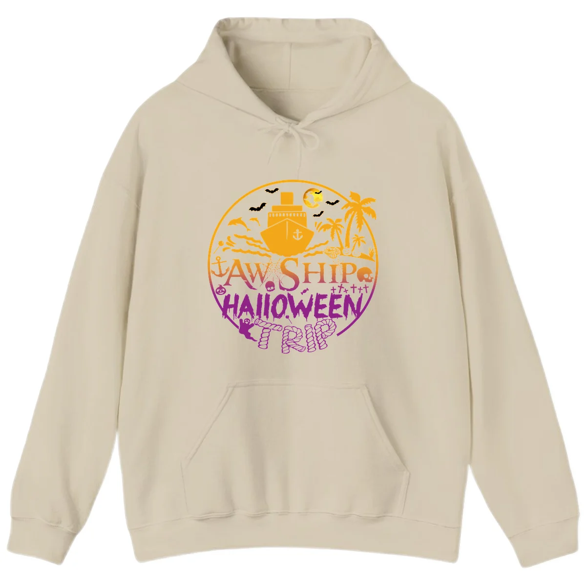Ship Halloween Cruise Hoodie in Sand