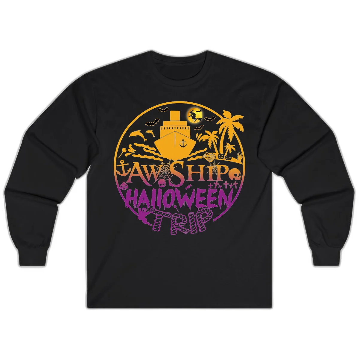Ship Halloween Cruise Long Sleeve in Black