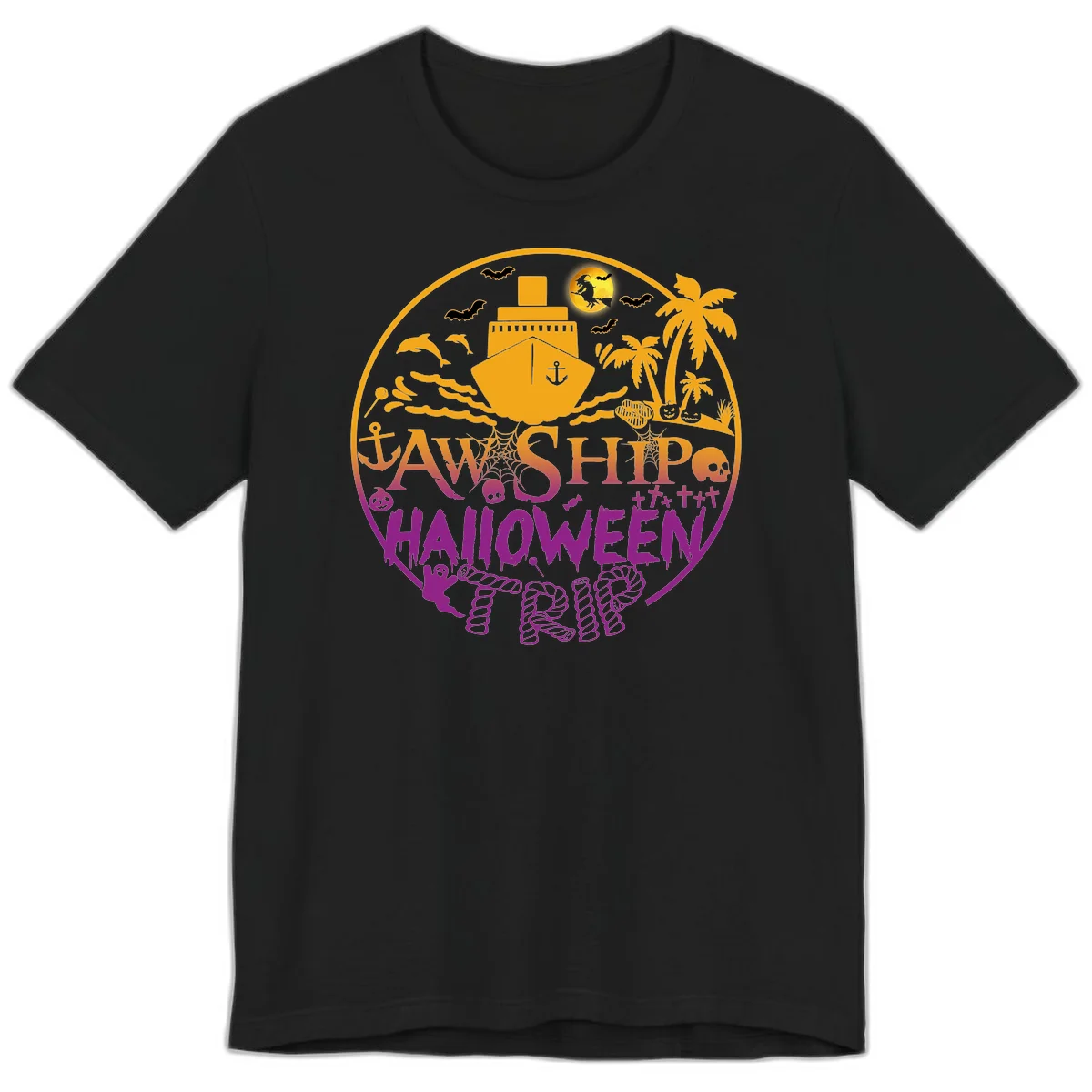 Ship Halloween Cruise Premium T-Shirt in Black