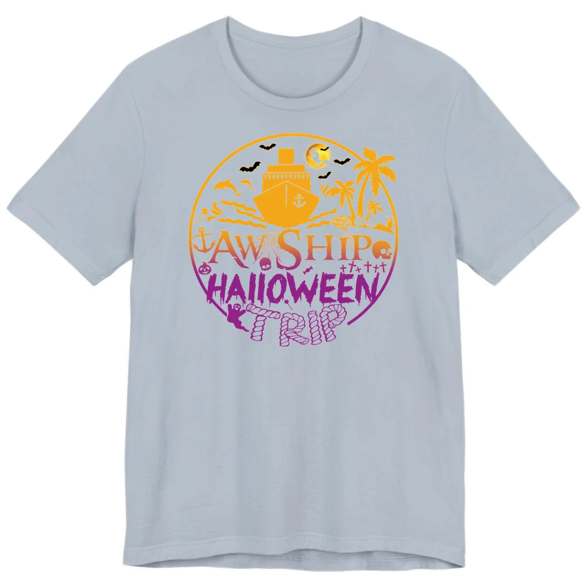 Ship Halloween Cruise Premium T-Shirt in Light Blue