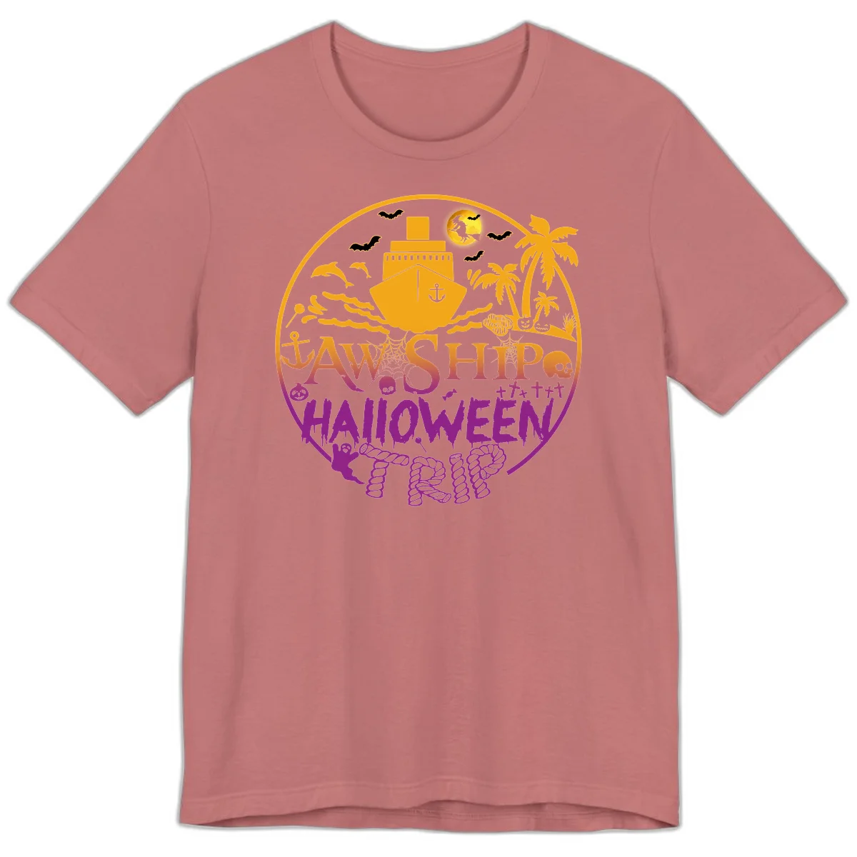 Ship Halloween Cruise Premium T-Shirt in Mauve