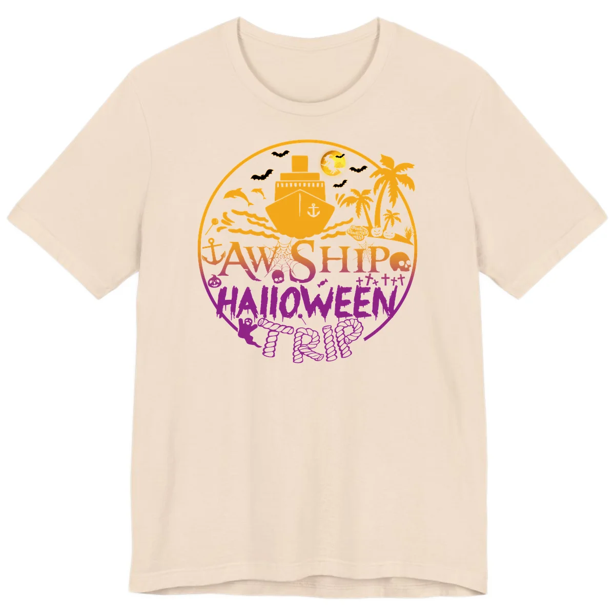 Ship Halloween Cruise Premium T-Shirt in Soft Cream