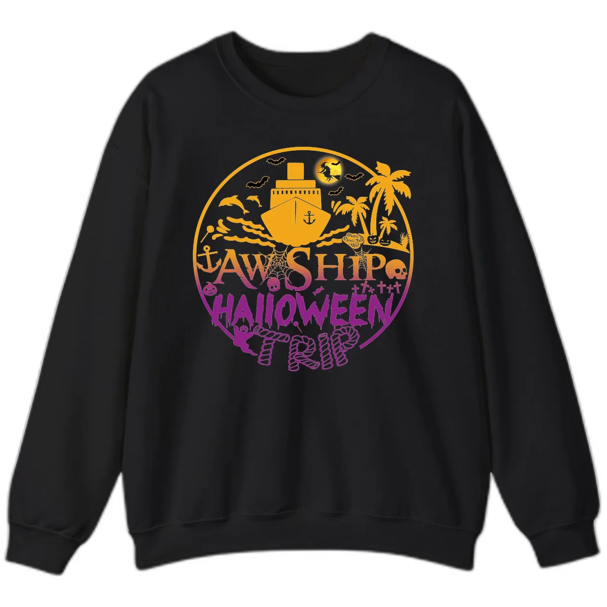 Ship Halloween Cruise Sweatshirt in Black