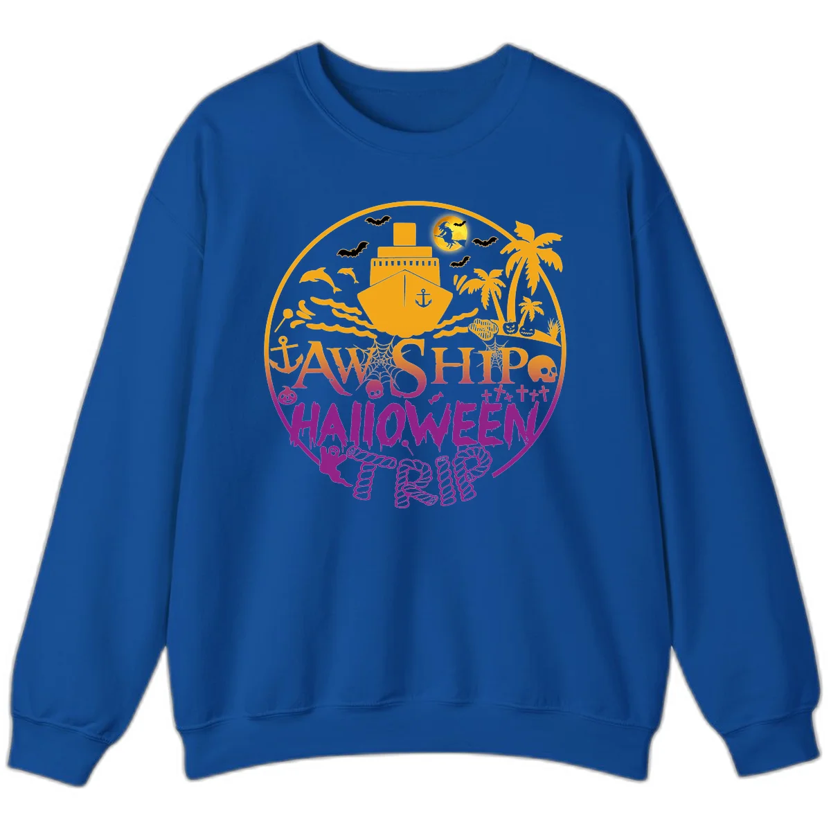 Ship Halloween Cruise Sweatshirt in Royal