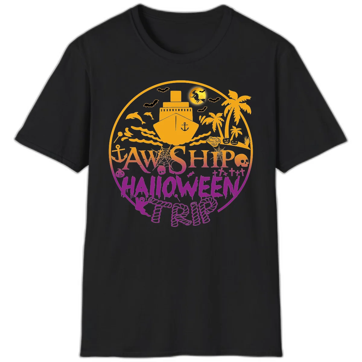 Ship Halloween Cruise T-Shirt in Black