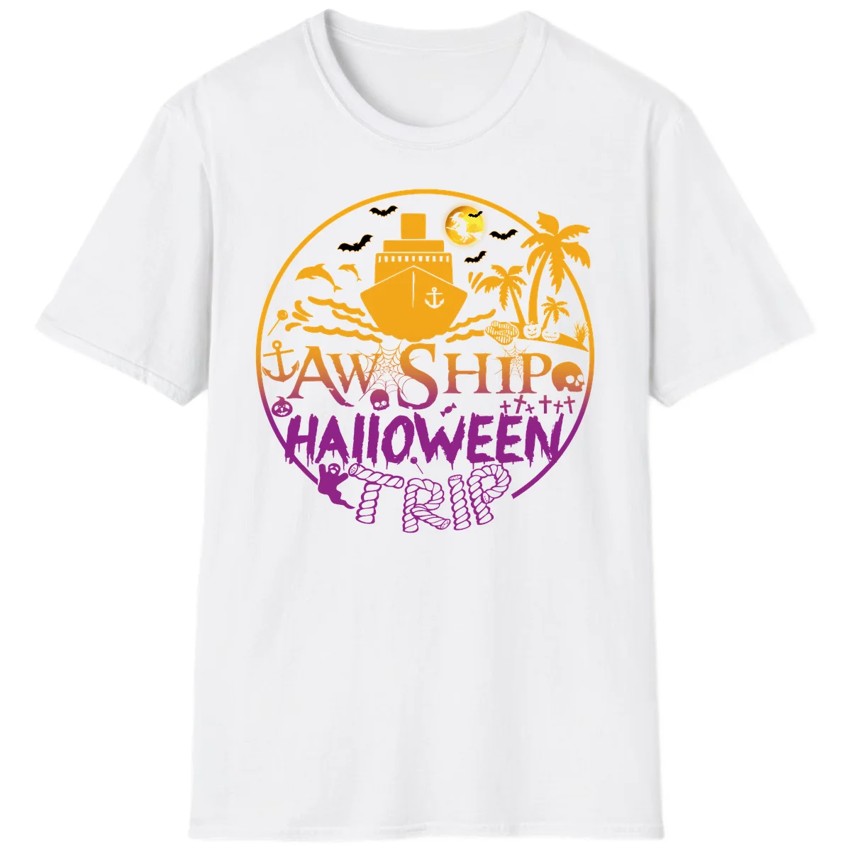 Ship Halloween Cruise T-Shirt in White