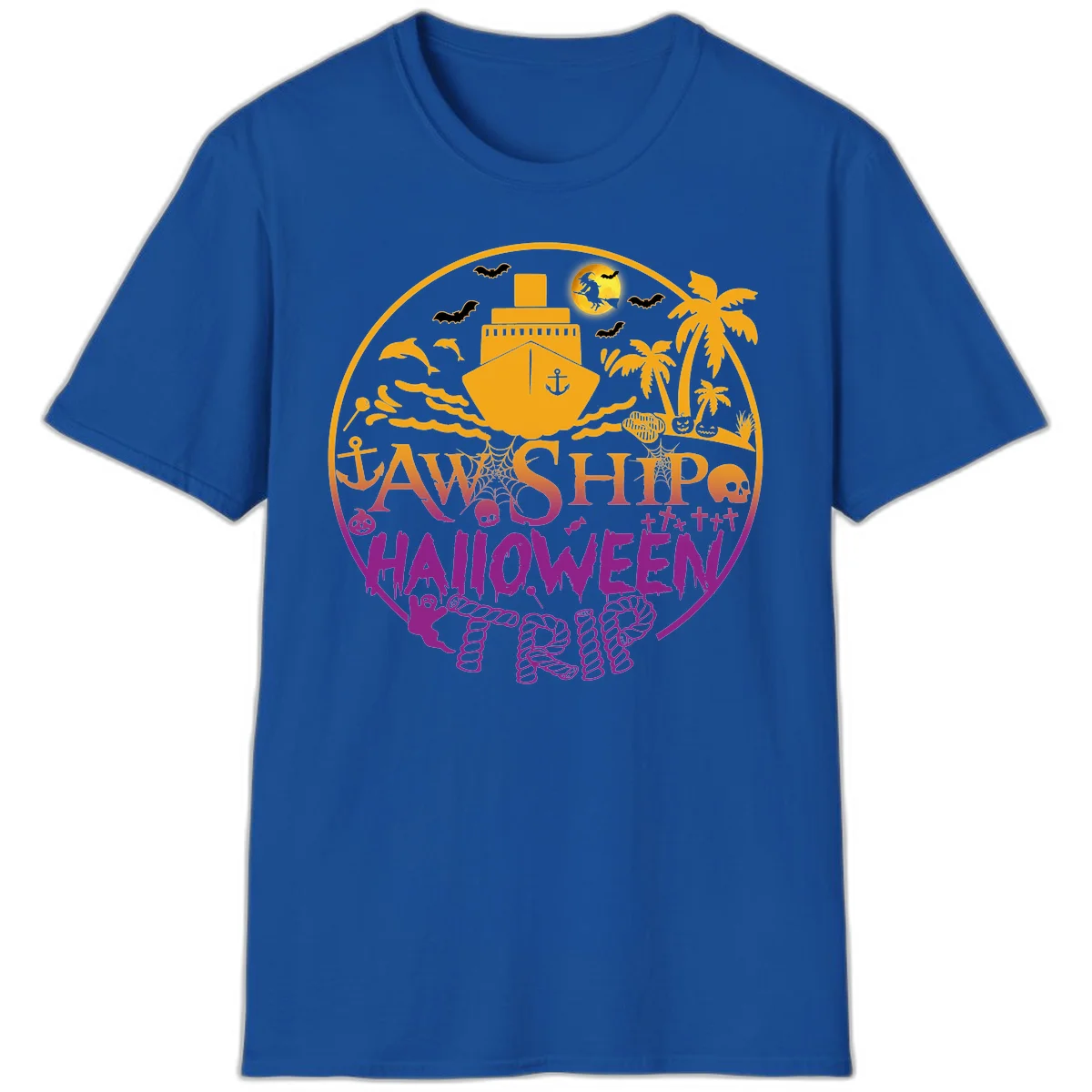Ship Halloween Cruise T-Shirt in Royal