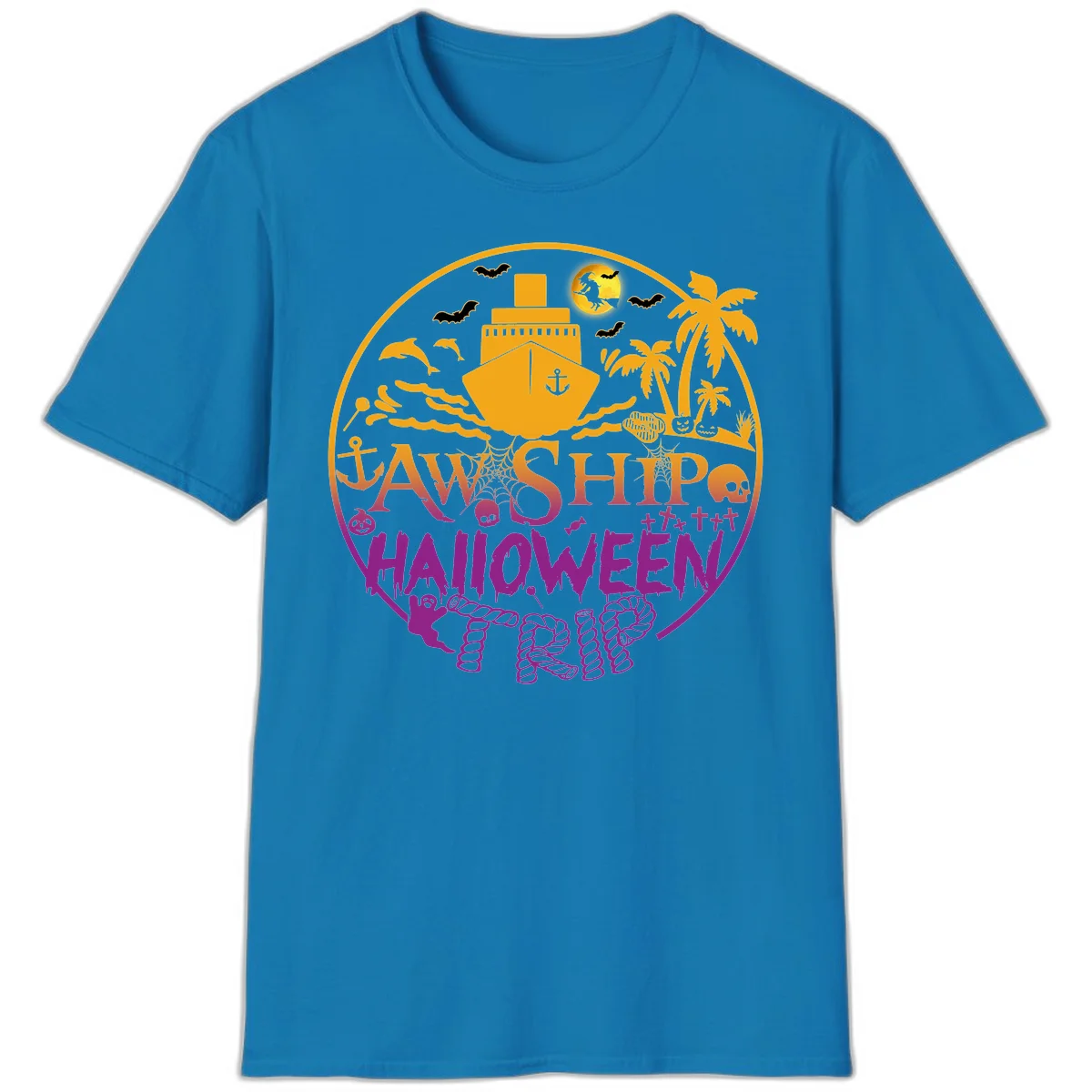 Ship Halloween Cruise T-Shirt in Sapphire