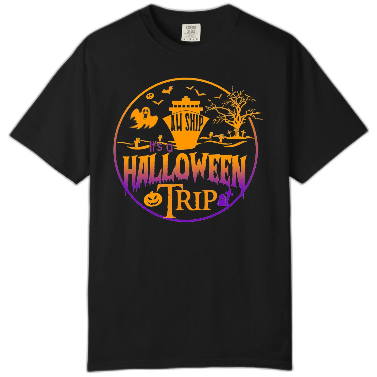 It's A Halloween Trip Comfort Color in Black