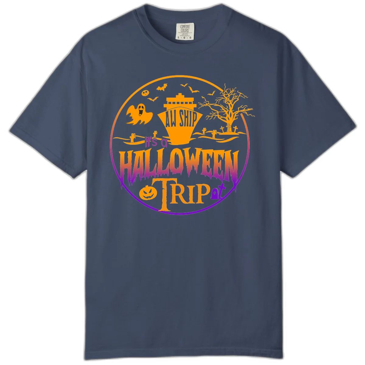 It's A Halloween Trip Comfort Color in Midnight