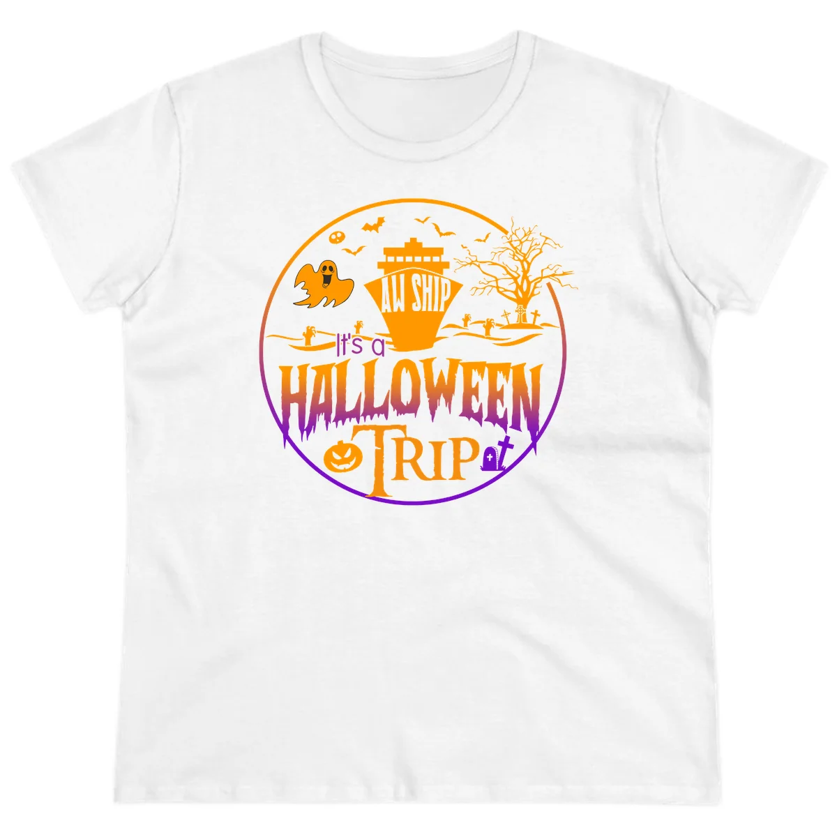 It's A Halloween Trip Ladies Tee in White