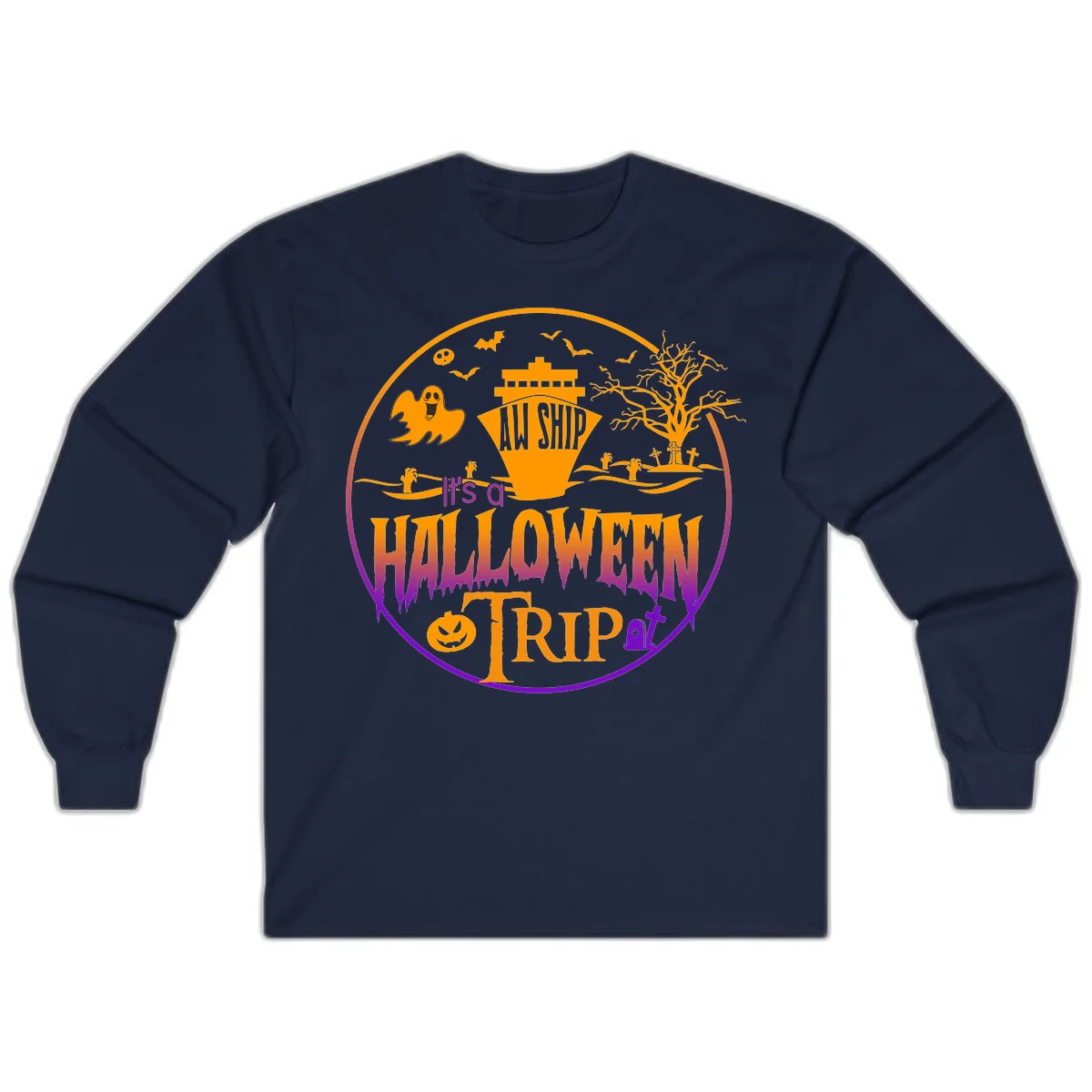 It's A Halloween Trip Long Sleeve in Navy