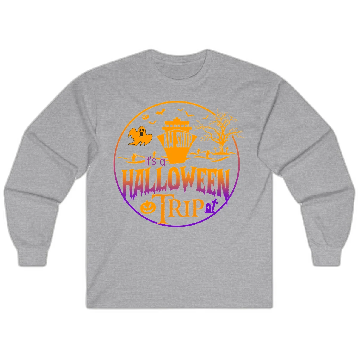 It's A Halloween Trip Long Sleeve in Sport Grey