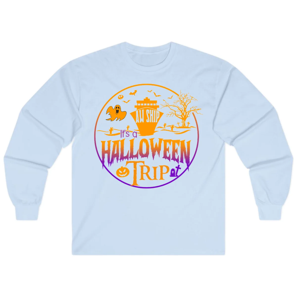 It's A Halloween Trip Long Sleeve in Light Blue