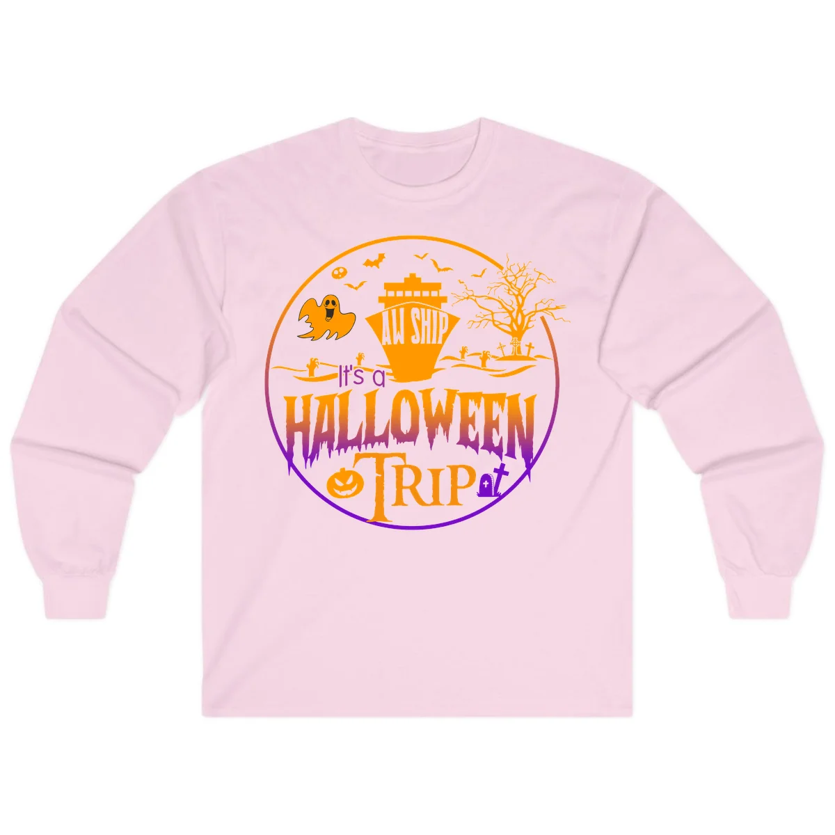 It's A Halloween Trip Long Sleeve in Light Pink