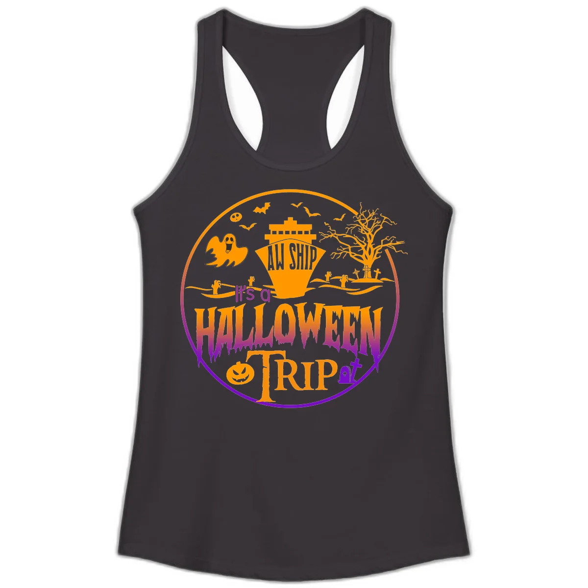 It's A Halloween Trip Ladies Tank in Black