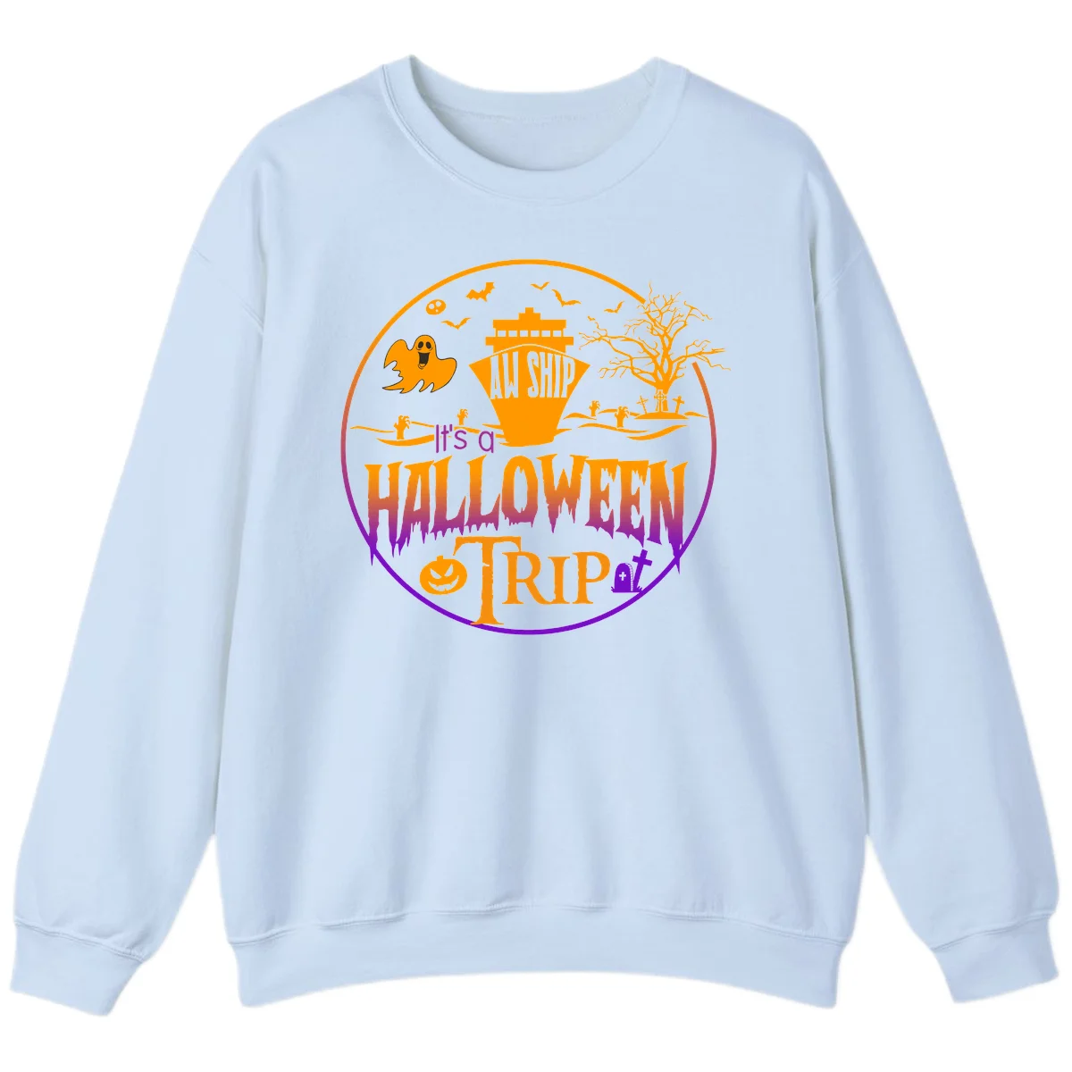 It's A Halloween Trip Sweatshirt in Light Blue
