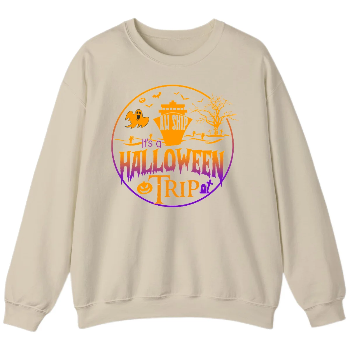 It's A Halloween Trip Sweatshirt in Sand