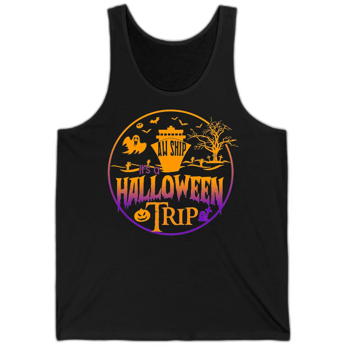 It's A Halloween Trip Tank in Black