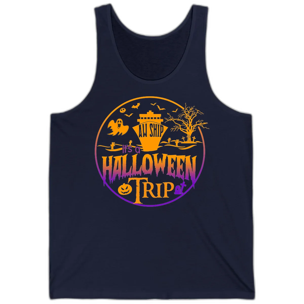 It's A Halloween Trip Tank in Navy