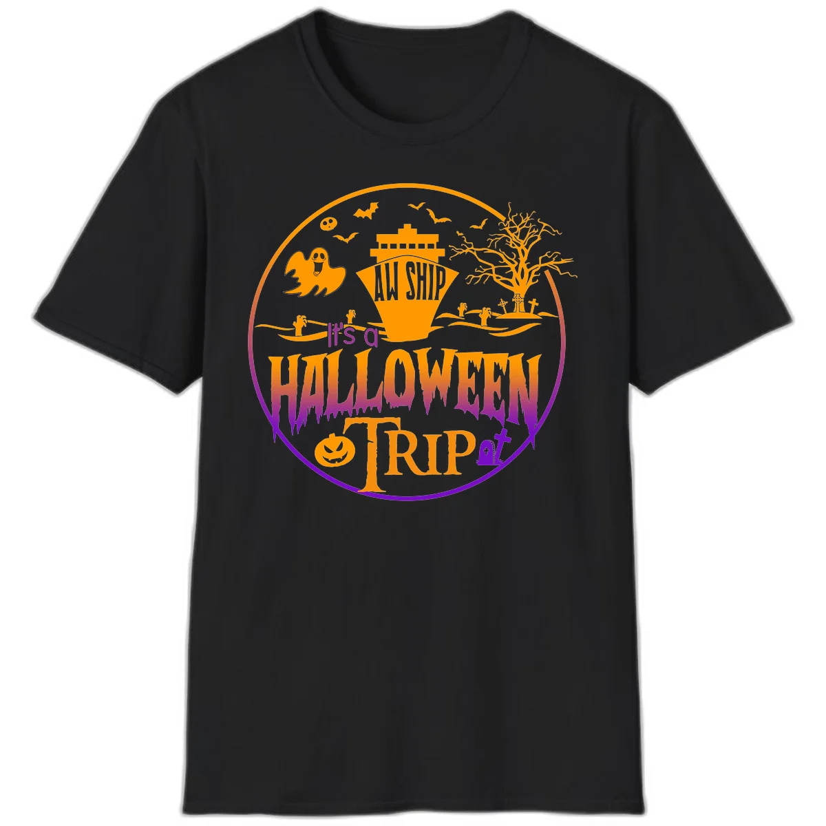 It's A Halloween Trip T-Shirt in Black