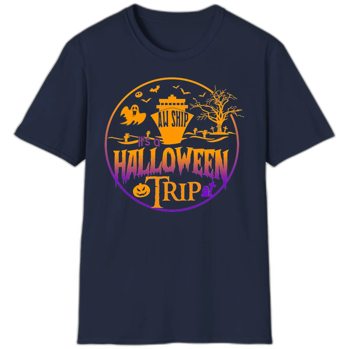 It's A Halloween Trip T-Shirt in Navy