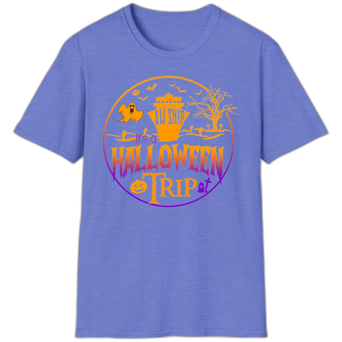 It's A Halloween Trip T-Shirt in Heather Royal