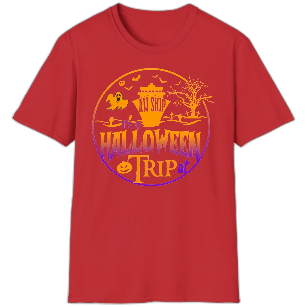 It's A Halloween Trip T-Shirt in Red