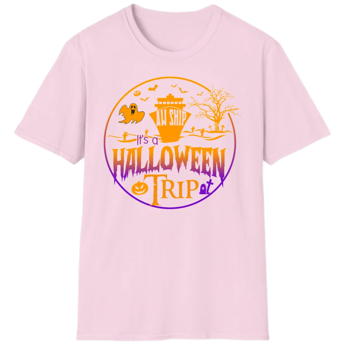 It's A Halloween Trip T-Shirt in Light Pink