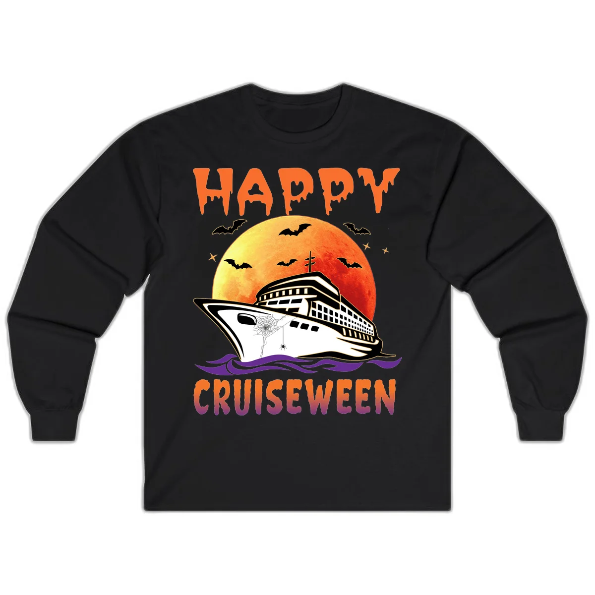 Happy Cruiseween Spooky Cruise Long Sleeve in Black