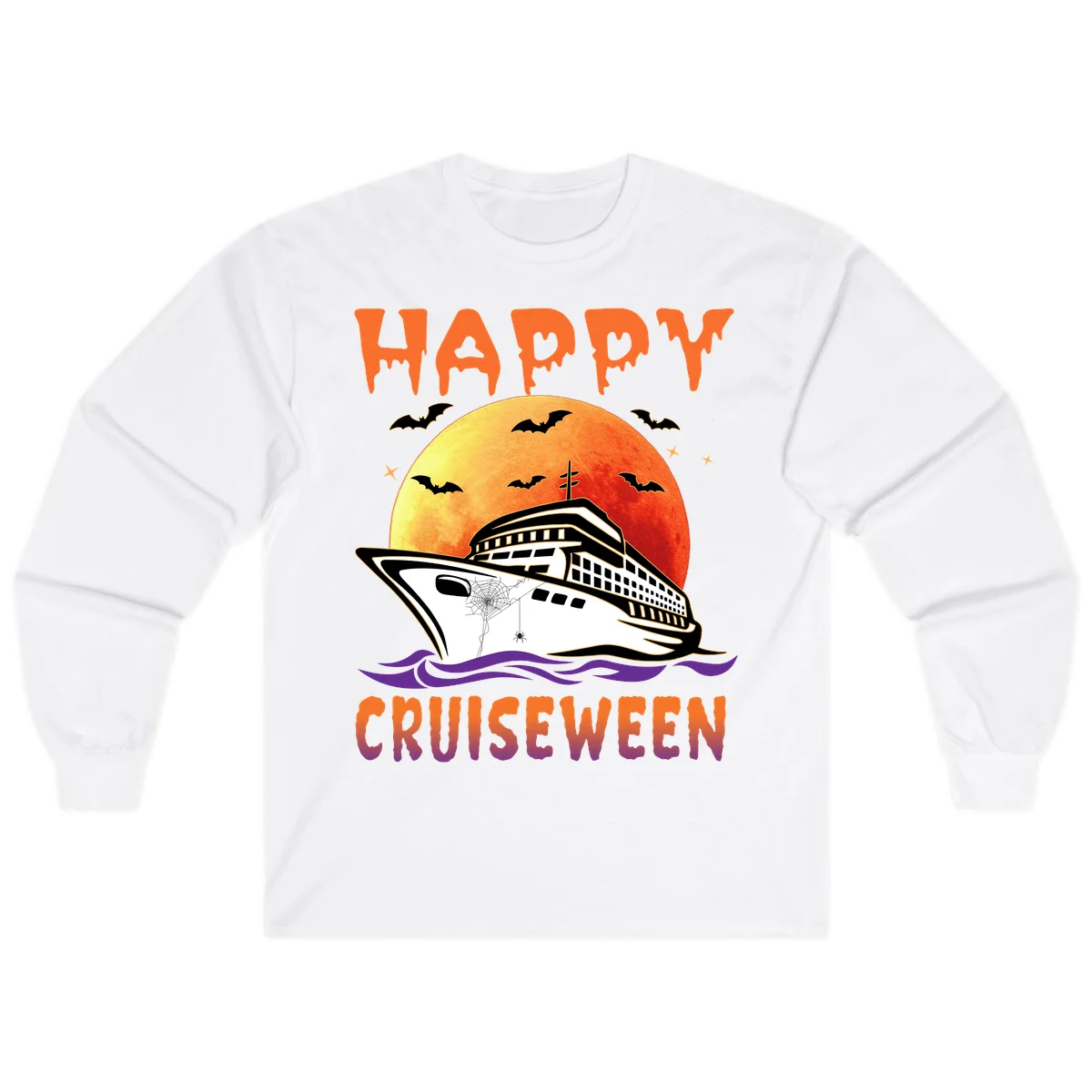 Happy Cruiseween Spooky Cruise Long Sleeve in White