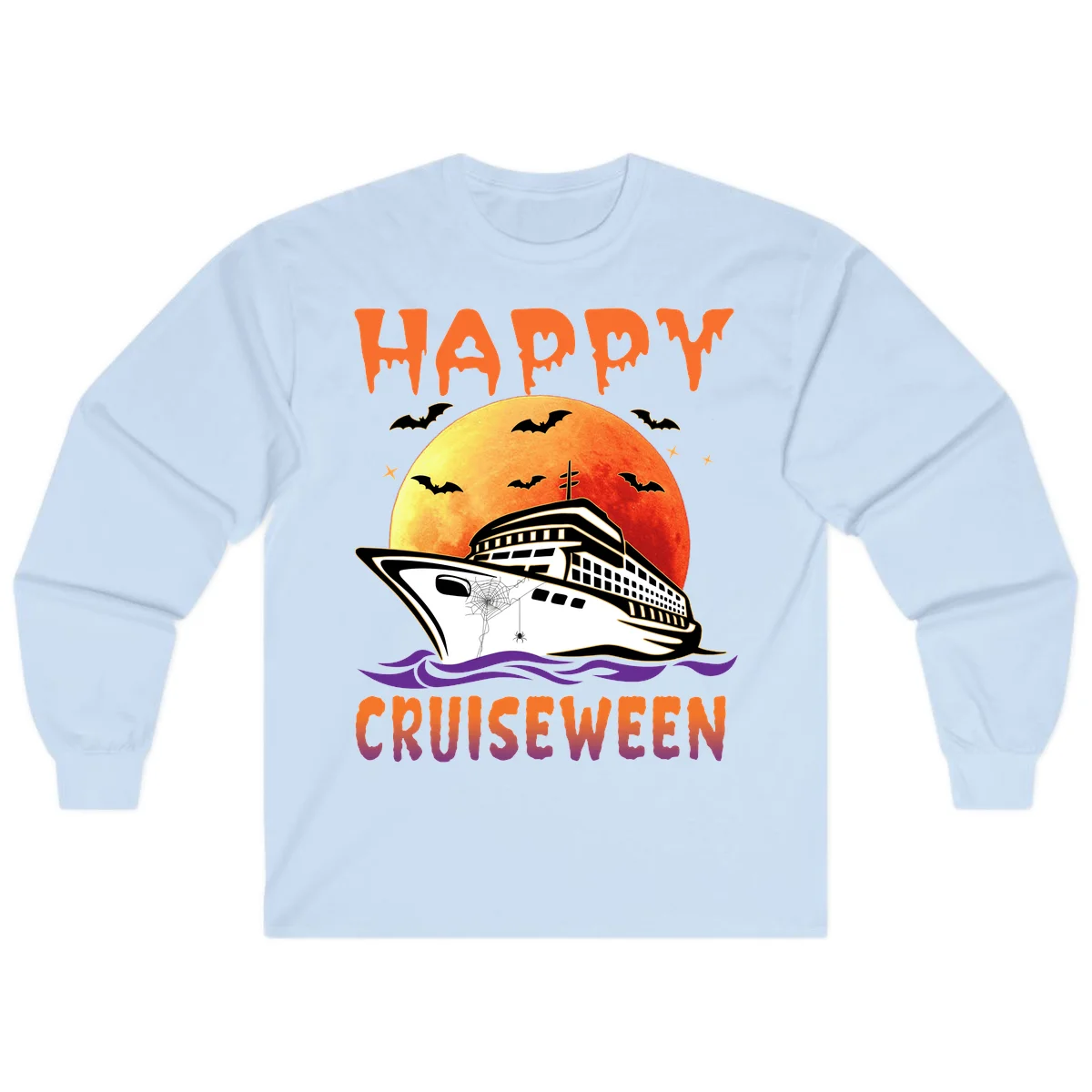 Happy Cruiseween Spooky Cruise Long Sleeve in Light Blue