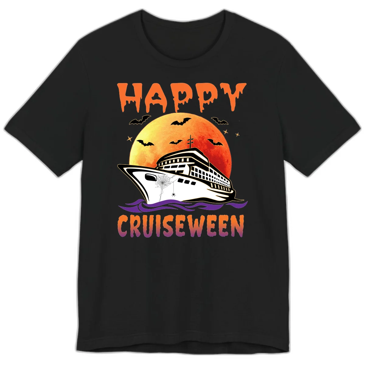 Happy Cruiseween Premium Spooky Cruise Tee in Black