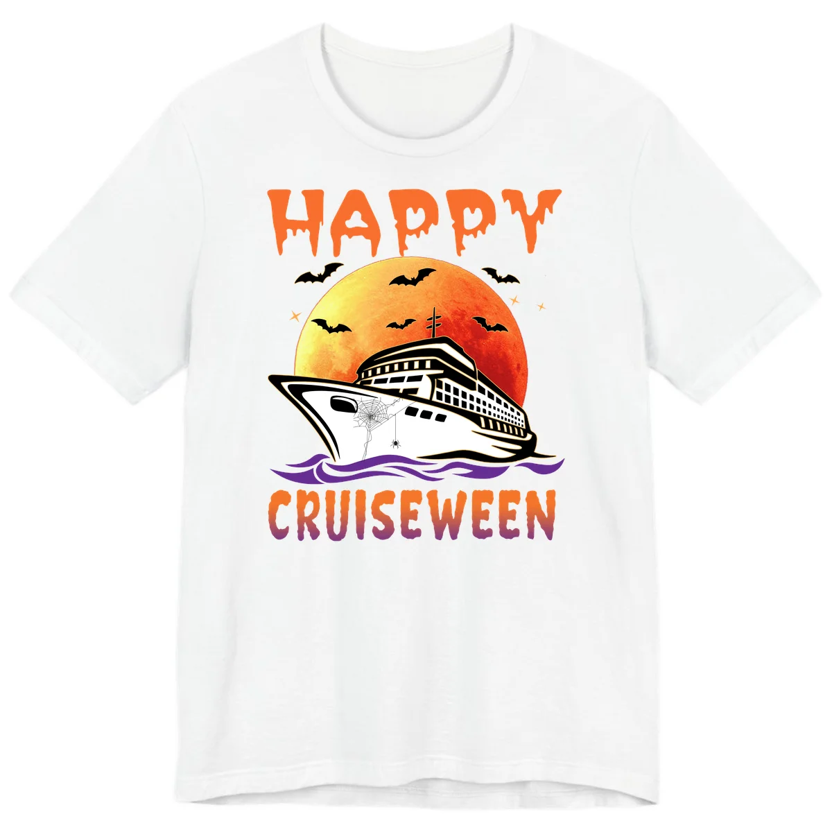 Happy Cruiseween Premium Spooky Cruise Tee in White