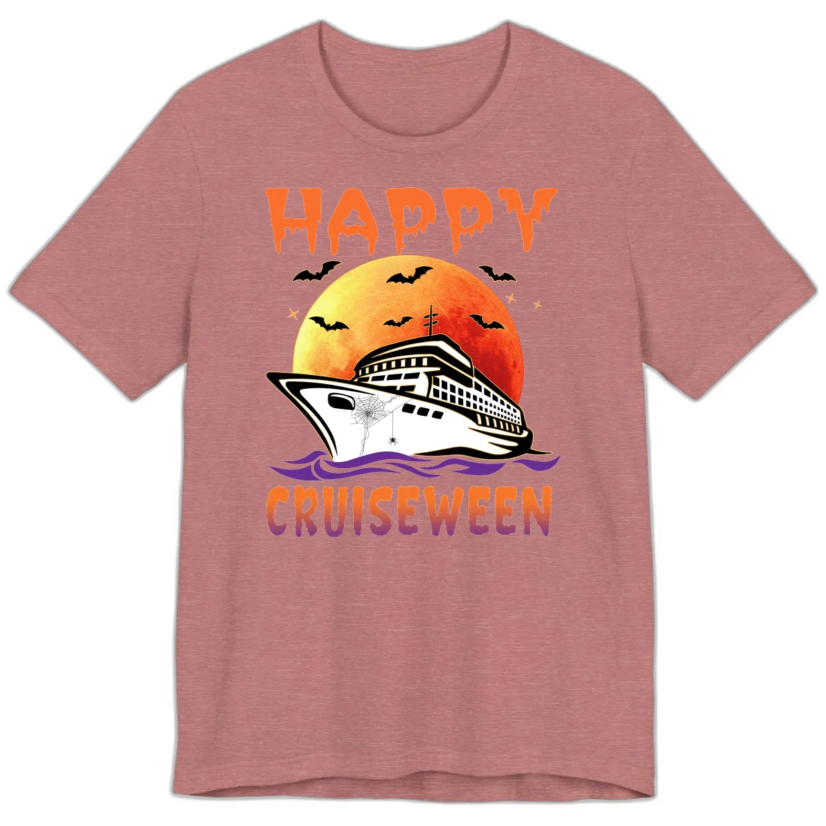 Happy Cruiseween Premium Spooky Cruise Tee in Heather Mauve