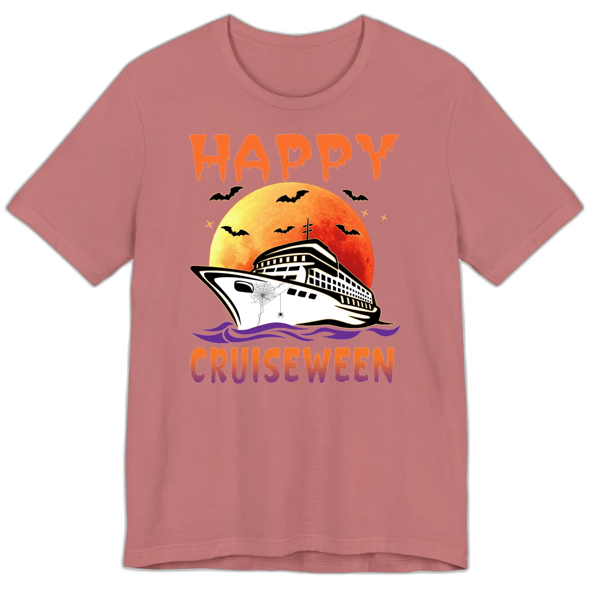Happy Cruiseween Premium Spooky Cruise Tee in Mauve