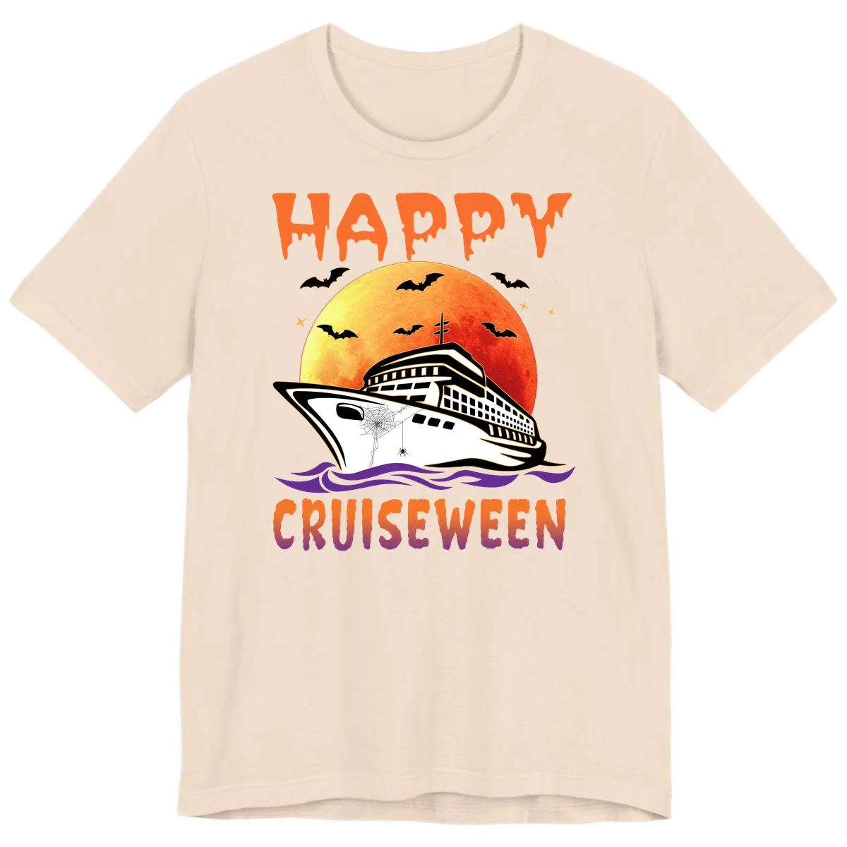 Happy Cruiseween Premium Spooky Cruise Tee in Soft Cream