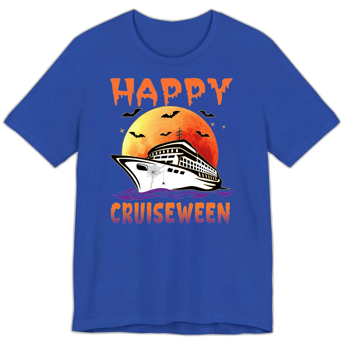 Happy Cruiseween Premium Spooky Cruise Tee in True Royal