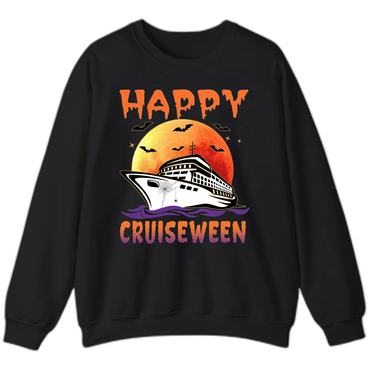 Happy Cruiseween Spooky Cruise Sweatshirt in Black