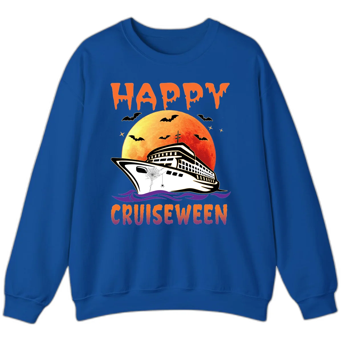 Happy Cruiseween Spooky Cruise Sweatshirt in Royal
