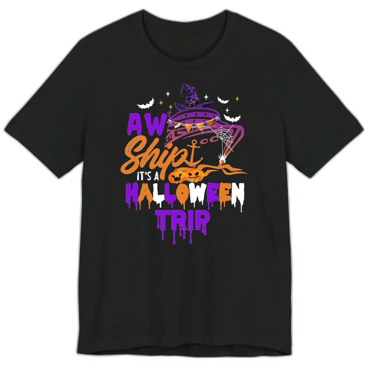 Aw Shiver Me Halloween Trip Premium T-Shirt in Black