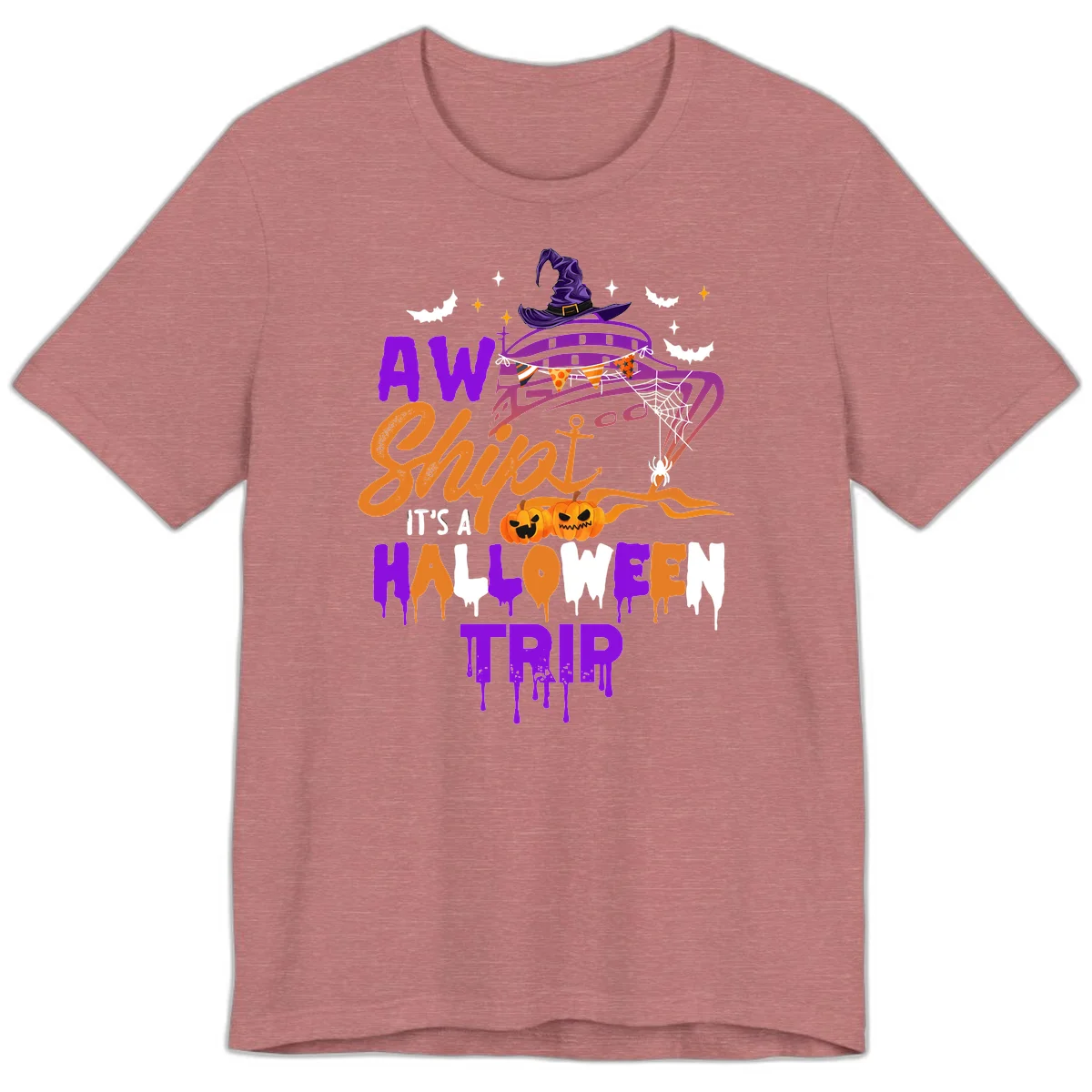 Aw Shiver Me Halloween Trip Premium T-Shirt in Heather Mauve