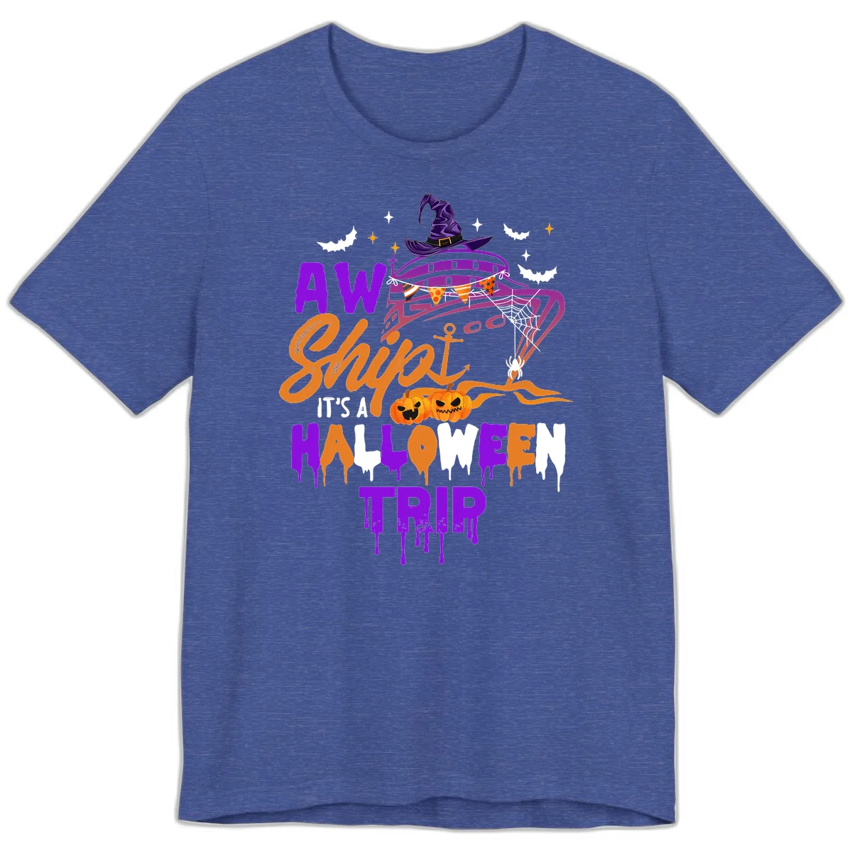 Aw Shiver Me Halloween Trip Premium T-Shirt in Heather True Royal