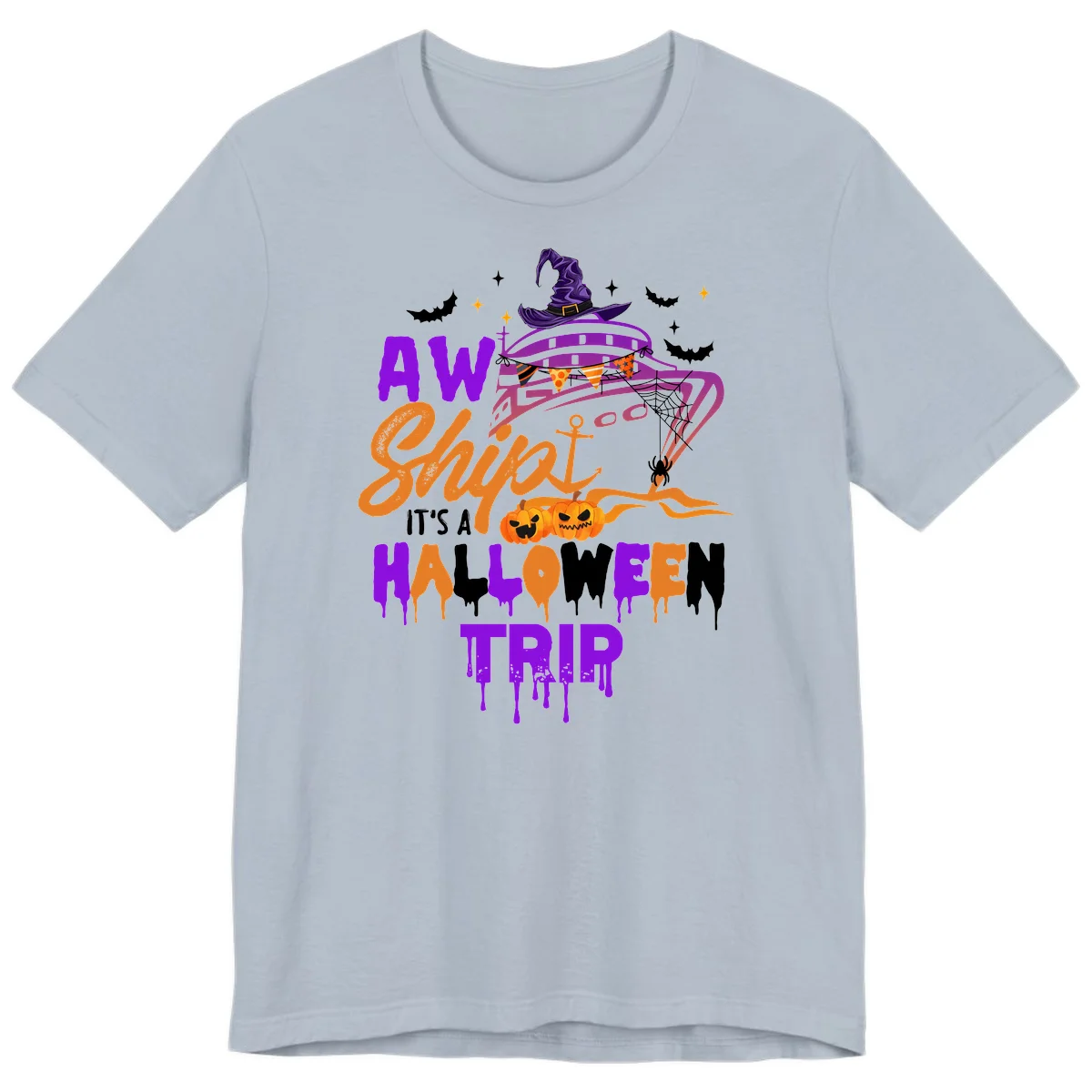 Aw Shiver Me Halloween Trip Premium T-Shirt in Light Blue